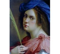 HRJUBWREE Pinturas Famosas Lienzo Arte Impresión Arte de Pared Cuadro Autorretrato como mártir de Artemisia Gentileschi para la Decoración de la Sala de Estar 60x90cm