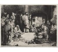 HRJUBWREE Pinturas Famosas Lienzo Arte Impresión Arte de Pared Cuadro Cristo predicando 'la Petite Tombe' de Rembrandt Van Rijn para la Decoración de la Sala de Estar 60x90cm