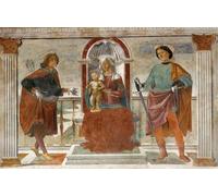HRJUBWREE Pinturas Famosas Lienzo Arte Impresión Arte de Pared Cuadro Dama y niño con peana San Julián de Ghirlandaio para la Decoración de la Sala de Estar 60x90cm