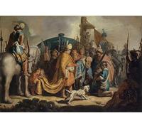 HRJUBWREE Pinturas Famosas Lienzo Arte Impresión Arte de Pared Cuadro David con la cabeza de Goliat ante Saúl de Rembrandt Van Rijn para la Decoración de la Sala de Estar 60x90cm