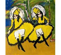 HRJUBWREE Pinturas Famosas Lienzo Arte Impresión Arte de Pared Cuadro Dos bailarinas de Ernst Ludwig Kirchner para la Decoración de la Sala de Estar 60x90cm