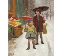 HRJUBWREE Pinturas Famosas Lienzo Arte Impresión Arte de Pared Cuadro Está nevando de Gabriel Gilbert para la Decoración de la Sala de Estar 60x90cm