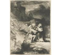 HRJUBWREE Pinturas Famosas Lienzo Arte Impresión Arte de Pared Cuadro La agonía en el huerto de Rembrandt Van Rijn para la Decoración de la Sala de Estar 60x90cm