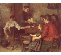 HRJUBWREE Pinturas Famosas Lienzo Arte Impresión Arte de Pared Cuadro La comida frugal de Emile Friant para la Decoración de la Sala de Estar 60x90cm