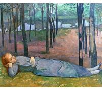 HRJUBWREE Pinturas Famosas Lienzo Arte Impresión Arte de Pared Cuadro Madeleine en el Bois Damour de Emile Bernard para la Decoración de la Sala de Estar 60x90cm