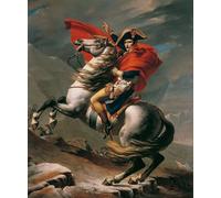 HRJUBWREE Pinturas Famosas Lienzo Arte Impresión Arte de Pared Cuadro Napoleón cruzando los Alpes de Jacques Louis David para la Decoración de la Sala de Estar 60x90cm