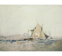 HRJUBWREE Pinturas Famosas Lienzo Arte Impresión Arte de Pared Cuadro Paisaje marino de Richard Parkes Bonington para la Decoración de la Sala de Estar 60x90cm