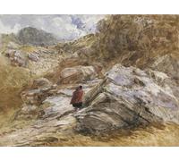 HRJUBWREE Pinturas Famosas Lienzo Arte Impresión Arte de Pared Cuadro Paso de montaña en Bettws y coed por David Cox para la Decoración de la Sala de Estar 60x90cm