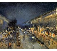 HRJUBWREE Pinturas Famosas Retratos Sobre Lienzo Pinturas Murales el boulevard montmartre de noche de camille jacob pissarro para la Decoración del Hogar del Dormitorio 60x90cm