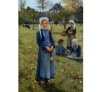 HRJUBWREE Pinturas Famosas Retratos Sobre Lienzo Pinturas Murales el huerto de Stanhope Forbes para la Decoración del Hogar del Dormitorio 60x90cm