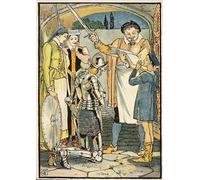 HRJUBWREE Pinturas Famosas Retratos Sobre Lienzo Pinturas Murales la ilustración de Don Quijote de Caballero por Walter Crane para la Decoración del Hogar del Dormitorio 60x90cm