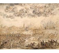HRJUBWREE Pinturas Famosas Retratos Sobre Lienzo Pinturas Murales la partida de Carlos Ii de Scheveningen por Adriaen Pietersz Van De Venne para la Decoración del Hogar del Dormitorio 60x90cm