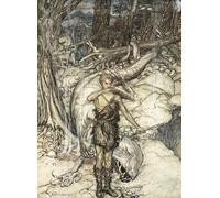 HRJUBWREE Pinturas Famosas Retratos Sobre Lienzo Pinturas Murales La sangre caliente arde como el fuego de Arthur Rackham para la Decoración del Hogar del Dormitorio 60x90cm