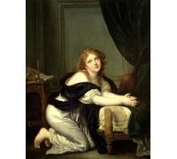 HRJUBWREE Pinturas Famosas Retratos Sobre Lienzo Pinturas Murales Oración de la mañana de Jean Baptiste Greuze para la Decoración del Hogar del Dormitorio 60x90cm