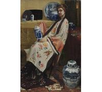 HRJUBWREE Pinturas Famosas Retratos Sobre Lienzo Pinturas Murales Purple and Rose the Leizen of the Six Marks de Abbott Mcneill Whistler para la Decoración del Hogar del Dormitorio 60x90cm