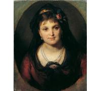 HRJUBWREE Pinturas Famosas Retratos Sobre Lienzo Pinturas Murales Rosalía Hermann por Friedrich Von Amerling para la Decoración del Hogar del Dormitorio 60x90cm