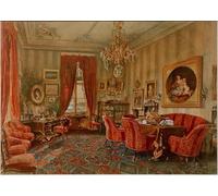 HRJUBWREE Pinturas Famosas Retratos Sobre Lienzo Pinturas Murales Salón vienés del período Makart de Rudolf Von Alt para la Decoración del Hogar del Dormitorio 60x90cm