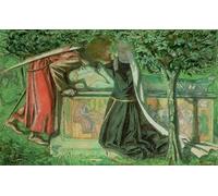 HRJUBWREE Retratos Sobre Lienzo Pinturas Murales Arthur's Tomb Sir Launcelot Parting From Guenevere de Dante Gabriel Charles Rossetti para la Decoración del Hogar del Dormitorio 60x90cm
