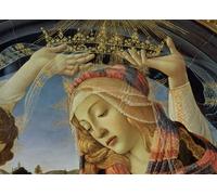 HRJUBWREE Retratos Sobre Lienzo Pinturas Murales la Dama del Magníficat Detalle del rostro y la corona de la Virgen de Sandro Botticelli para la Decoración del Hogar del Dormitorio 60x90cm
