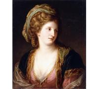 HRJUBWREE Retratos Sobre Lienzo Pinturas Murales Retrato de la artista a lo largo del busto con un vestido rosa de Angelica Kauffmann para la Decoración del Hogar del Dormitorio 60x90cm