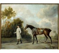 HRJUBWREE Retratos Sobre Lienzo Pinturas Murales Retrato del primer vizconde Curzon de Assheton y su yegua María Pintura de George Stubbs para la Decoración del Hogar del Dormitorio 60x90cm