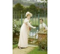 HRJUBWREE Vintage Lienzo Pintura Cuadro en Lienzo Impresión Pared Arte Donde hay un testamento Edmund Blair Leighton para la Decoración del Hogar de la Oficina 60x90cm