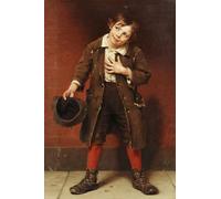 HRJUBWREE Vintage Lienzo Pintura Cuadro en Lienzo Impresión Pared Arte El niño mendigo de John George Brown para la Decoración del Hogar de la Oficina 60x90cm