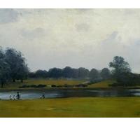 HRJUBWREE Vintage Lienzo Pintura Cuadro en Lienzo Impresión Pared Arte el Serpentine Hyde Park de Giuseppe De Nittis para la Decoración del Hogar de la Oficina 60x90cm