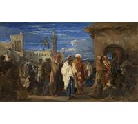 HRJUBWREE Vintage Lienzo Pintura Cuadro en Lienzo Impresión Pared Arte Mercado de esclavos de El Cairo, de William Muller para la Decoración del Hogar de la Oficina 60x90cm