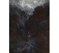 HRJUBWREE Vintage Lienzo Pintura Cuadro en Lienzo Impresión Pared Arte Sir Lancelot acercándose al castillo de Astolat de Gustave Dore para la Decoración del Hogar de la Oficina 60x90cm