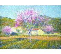 HRJUBWREE Vintage Lienzo Pintura Cuadro en Lienzo Impresión Pared Arte un huerto en primavera de Achille Lauge para la Decoración del Hogar de la Oficina 60x90cm