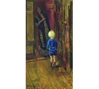 HRJUBWREE Vintage Lienzo Pintura Cuadro en Lienzo Impresión Pared Arte Una mentira piadosa de Christian Krohg para la Decoración del Hogar de la Oficina 60x90cm
