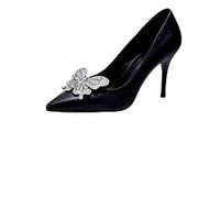 Hrlace 2 clips de brillantes para zapatos con lazo de diamantes de imitación con lazo desmontables para zapatos de mujer, tacones, tacones, boda, novia, fiesta, M1002, plata