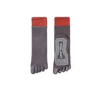 Hrlace 2 pares de calcetines de yoga para mujer, calcetines topes de algodón antideslizantes, calcetines antideslizantes de longitud media para barre, danza, pilates, fitness, deporte, ocio, gris