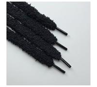 Hrlace 2 pares de cordones planos de felpa de 12 mm de ancho, cordones de felpa suaves y esponjosos para zapatillas de deporte, zapatos casuales, zapatos de lona, color negro, 140 cm