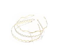 Hrlace 3 diademas de metal para el pelo onduladas, diademas estrechas para mujer, diademas delgadas, antideslizantes, para bodas, uso diario, deportes al aire libre, yoga, maquillaje, oro mixto