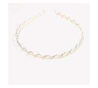 Hrlace 3 diademas de metal para el pelo onduladas, estrechas, diademas delgadas, antideslizantes, para bodas, uso diario, deportes al aire libre, yoga, maquillaje, oro #2