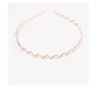 Hrlace 3 diademas de metal para el pelo onduladas, estrechas, diademas delgadas, antideslizantes, para bodas, uso diario, deportes al aire libre, yoga, maquillaje, oro rosa #2