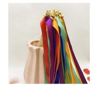 Hrlace 30 unidades de serpentinas para bodas con campanas, varitas mágicas, bastones de hadas, varita de hadas, varita de seda para bodas, cumpleaños, fiestas, multicolor, 30 unidades