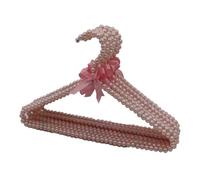 Hrlace 5 colgantes de perlas con lazo, 40 cm, percha de plástico, resistente, perchero, perchero, para ropa, accesorios de almacenamiento, color rosa, 5 unidades