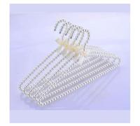 Hrlace 5 colgantes de perlas con lazo, 40 cm, percha de plástico, resistente, perchero, perchero, para ropa, accesorios de almacenamiento, color blanco, 5 unidades