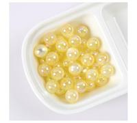 Hrlace 50 perlas redondas de ojos de gato, perlas sueltas con agujero, perlas acrílicas sintéticas coloridas redondas de ojos de gato, perlas acrílicas para hacer joyas, pulseras, collares, pendientes