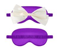 Hrlace Antifaz de seda para dormir con lazo, antifaz de seda suave para dormir de lado, bloquea la luz, gafas de dormir con banda de goma para mujeres, viajes, avión, siesta, violeta brillante