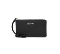 Hrlace Bolso de mano de cuero para mujer, monedero pequeño con correa, suave piel sintética, billetera, portátil, cremallera, monedero, teléfono móvil, Negro