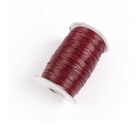 Hrlace Cordón de algodón encerado de 20 m, cuerda de cera, cordón de algodón, cuerda de piel, cordón de cera para fabricación de joyas, manualidades, pulseras, collares, hacer 24 burdeos 1,5 mm