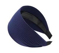 Hrlace Diadema ancha para mujer, diadema de tela, vintage, antideslizante, extra ancha, gruesa, grande, accesorio para el cabello para mujeres, niñas, azul marino (regular)