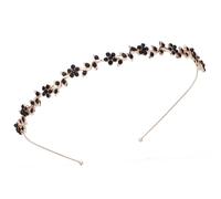 Hrlace Diadema de diamantes de imitación de cristal de moda con brillantes flores de estrás, diademas para novia, diademas elásticas, accesorios para el pelo para mujeres, niñas, princesas, bodas