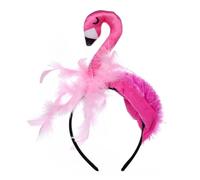 Hrlace Diadema de flamenco de peluche, diadema de flamenco hawaiano, diadema rosa, accesorio para carnaval, fiesta, cosplay, fiesta temática, accesorios para fotos, estándar