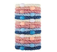 Hrlace Gomas elásticas para el cabello trenzadas multicolores, sin tirones ni daños, soporte para cola de caballo, bandas elásticas para el cabello para mujeres y niñas, cabello grueso y rizado, 8# 15