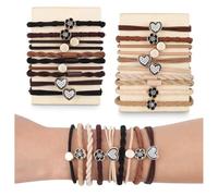 Hrlace Gomas para el pelo Boho Pulsera Niñas Coleta Coleta Elástica Boho Pulseras Coleteros Coleteros Lindos Accesorios Elásticos para Mujeres Mujeres Grueso Delgado Medio Largo Pelo Largo 9# 20